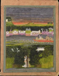 Radha och Krishna i kärlekens båt